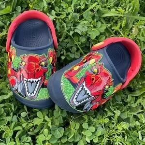 CROCS Fun Lab Graphic Clog Robosaur Rex the Dinosaur Kids Size C7 Preowned  water